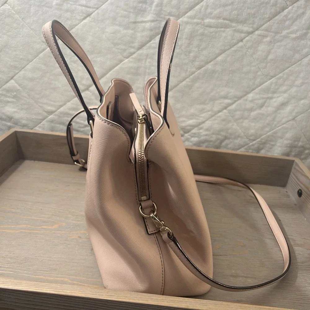 Kate Spade Laurel Way Leighann Pale Pink‎ Saffiano Leather Satchel